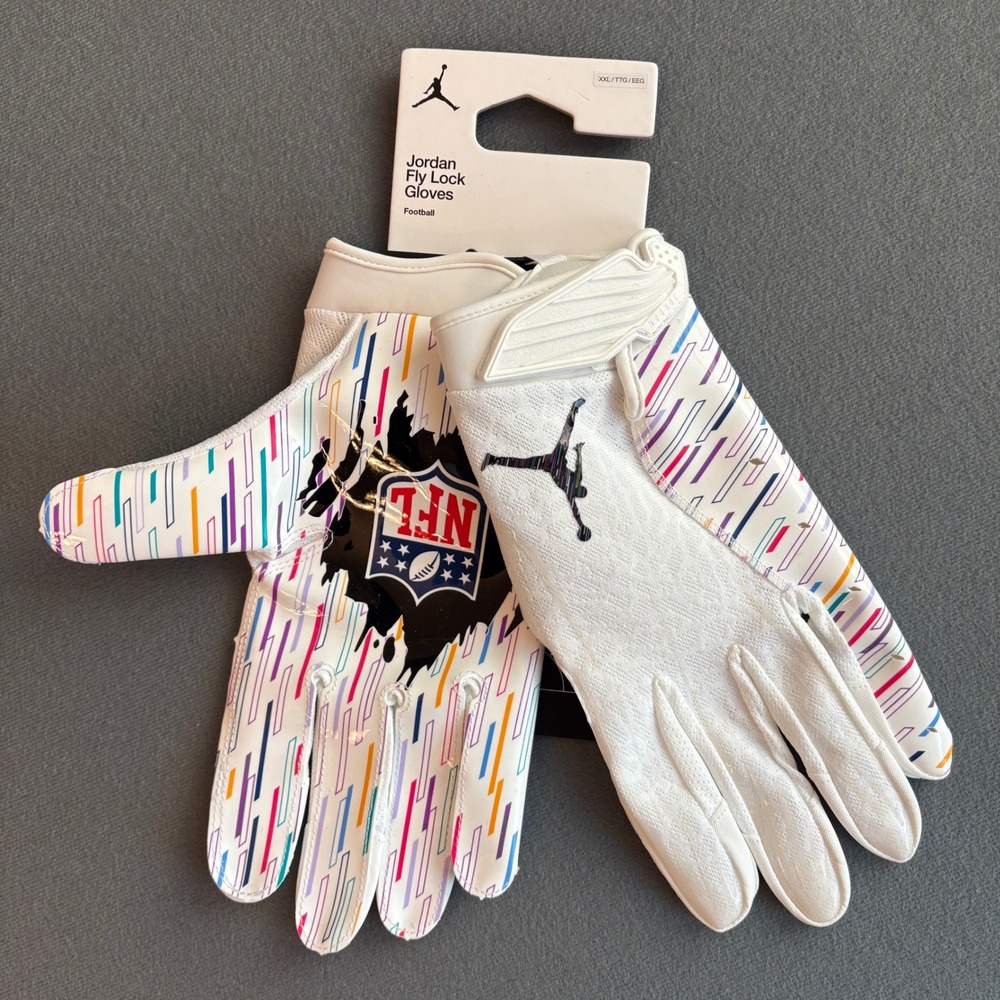 Nike Jordan Fly Lock Football Gloves NFL "Crucial Catch" Edition HQ1107-102 XXL
